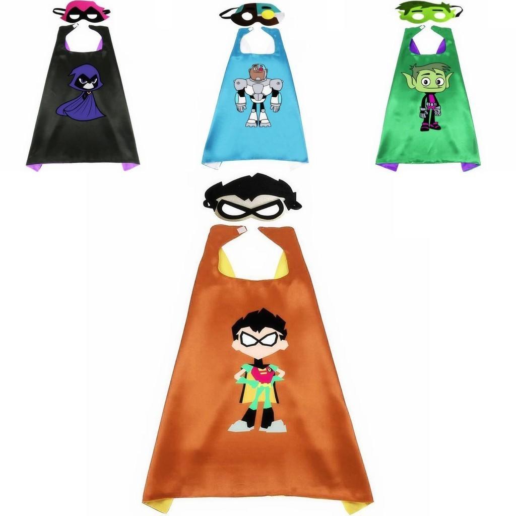 Vibrant Teen Titan Anime Superhero Costume Set With Cloak And Mask For Kids