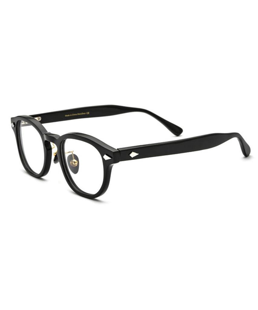 Lingkeonpeuleim Buffalo Horn Arnel Acetate Eyeglass Frames Black