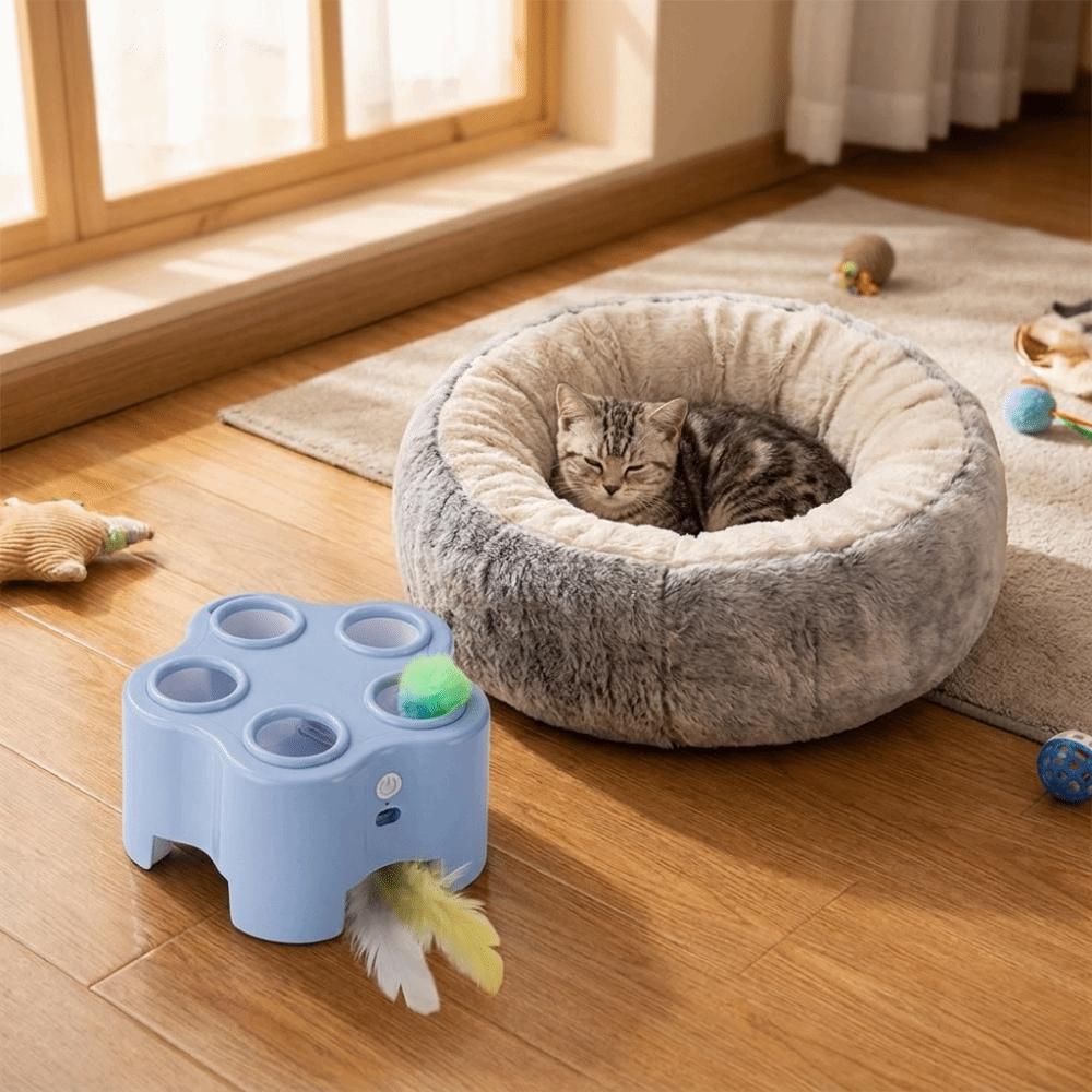 Funny Electric Cat Toy Simulation Feather Cat Chase Game Toy Cat Whack-a-mole Toy Indoor Playing