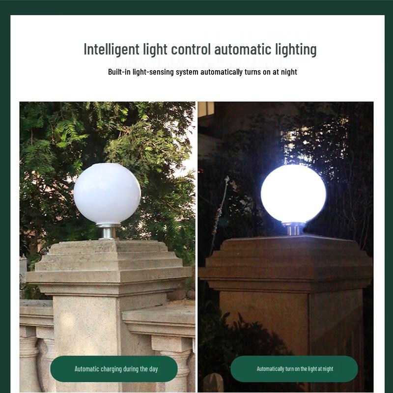 Shuya Solar-LED Runde Außen-Pfostenkopfleuchte