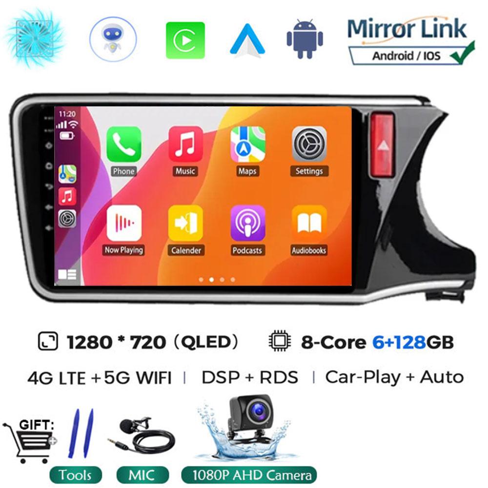 10" Android 14 Player For Honda City Grace RHD 2014 2015 2016 2017 Car Head Unit Radio Stereo Multimedia GPS DVD Touch Screen