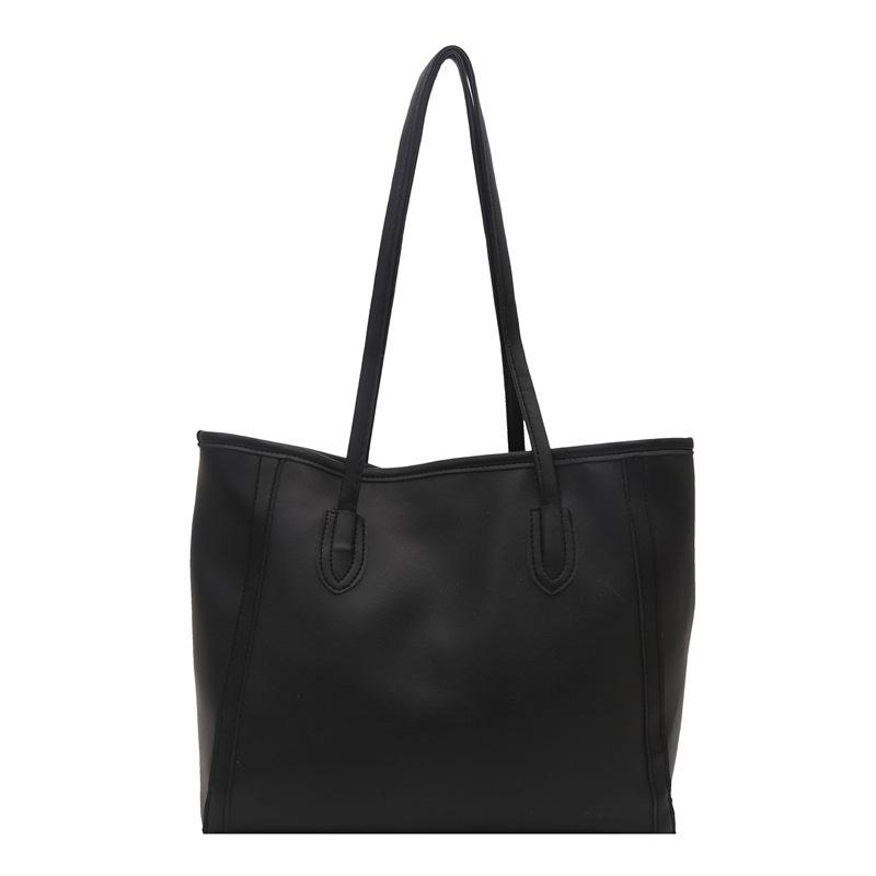 Retro largecapacity bag women s new trend versatile tote bag fashion casual shoulder commuter bag чёрный