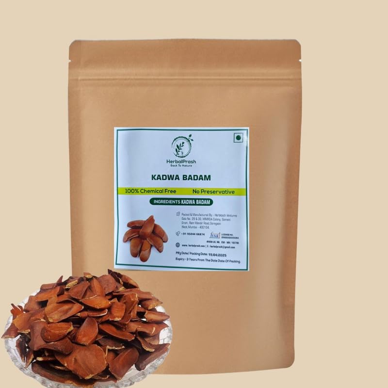 HERBALPRASH Kadwa Badam – 100 g | Bittermandeln für Diabetes | Mahagoni-Samen | Ayurvedisches Gesundheitsergänzungsmittel | Thengani Kai | Kadwa Badam Diabetes |