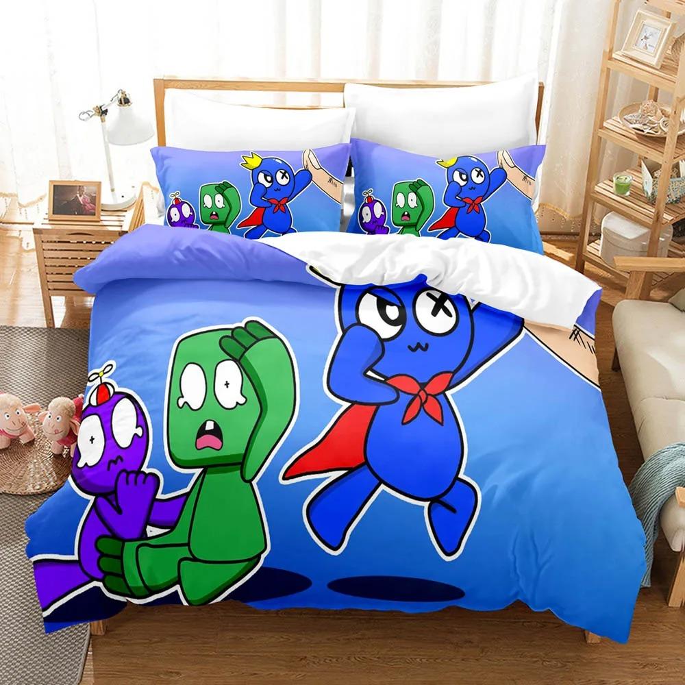 R-Rainbow Friends Bedding Sets 3D Kids Duvet Cover Set With Pillowcase Twin Full Queen King Bedclothes Bed Linen For Boys Girls