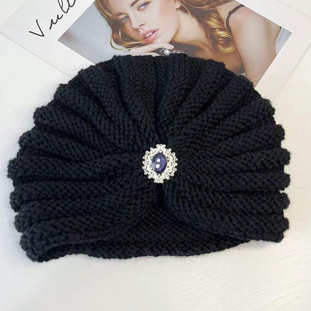 Winter Warm Hijab Caps Soft Turban Cap Fashion Knitted Hats for Women