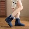 Women's Winter New Style Snow Boots Women's Fleece-Lined Thickened Warm Cotton Boots Large Size Flat-Sole Waterproof Cotton Boots