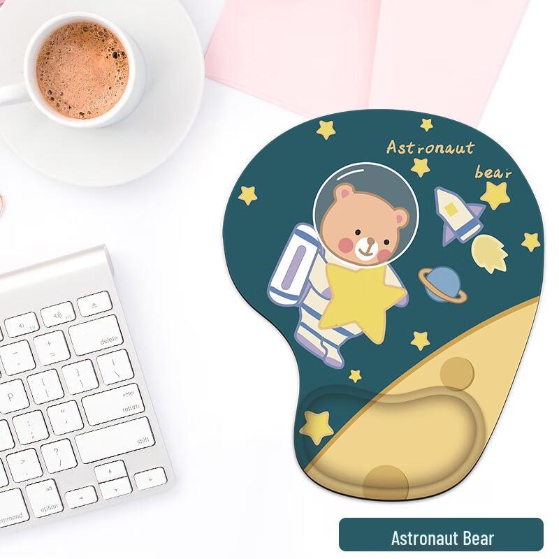 Мультяшный Астронавт Медведь Подставка под запястье Коврик для мыши