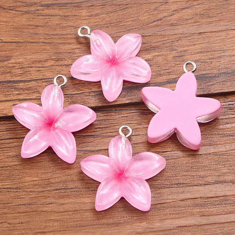 23X25mm DIY Resin Accessories Lotus Five-petal Flower Pendant