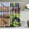 Animal Kingdom Shower Curtain Wildlife Safari Decor for Bathroom Printed Fabric Waterproof Bath Mat Set with Hooks 3D Print Desi