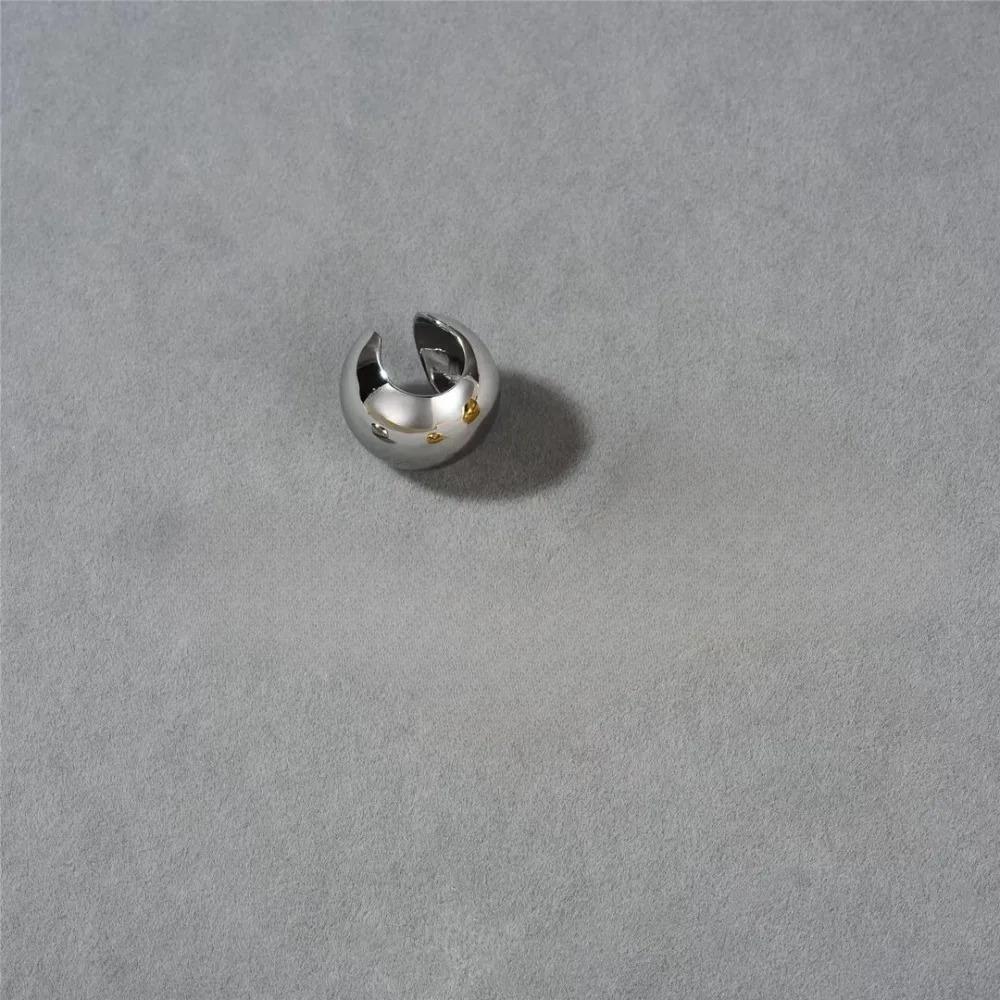 

Punk Fashion Gold Color Bright Surface Geometry Spherical Shape Clip Earrings for Women Men No Ear Holes Stainless Steel Jewelry