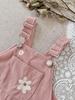 Cord-Latzhose mit Blumenstickerei für Baby-Mädchen - Frühling bis Herbst Mode