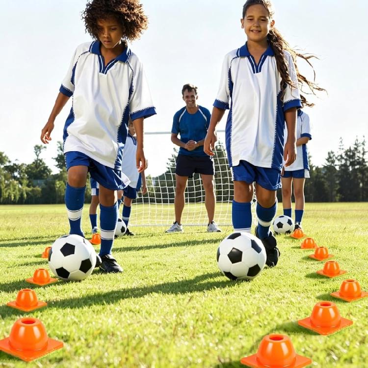 Stackable Agile Marker Cones, 12-Piece Soccer Training Set for Practice Border, Position Areas, Turn Point, and Drill Route
