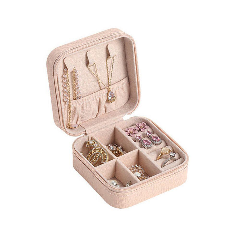 Mode Ohrringe Reise Schmuckaufbewahrung Schmuckschatulle Leder Ringetui