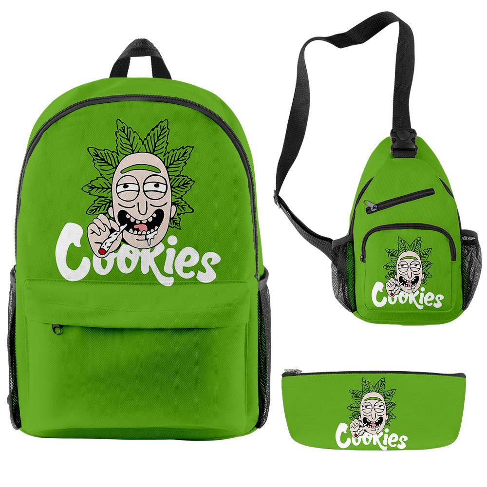 Cook 3D Printing Large Capacity Multifunctional Male And Female Versatile Backpack Student Bag Three-Piece Set