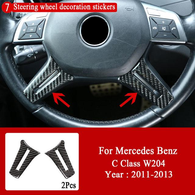 Car Interior Decoration Carbon Fiber Central Control Panel Decal Stickers For Mercedes Benz C Class W204 2007-2013 Accessories