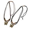 Bohemian Butterfly Pendant Choker Multilayer Pull String Handwoven Necklace Adjustable Length Clavicle Chain Jewelry