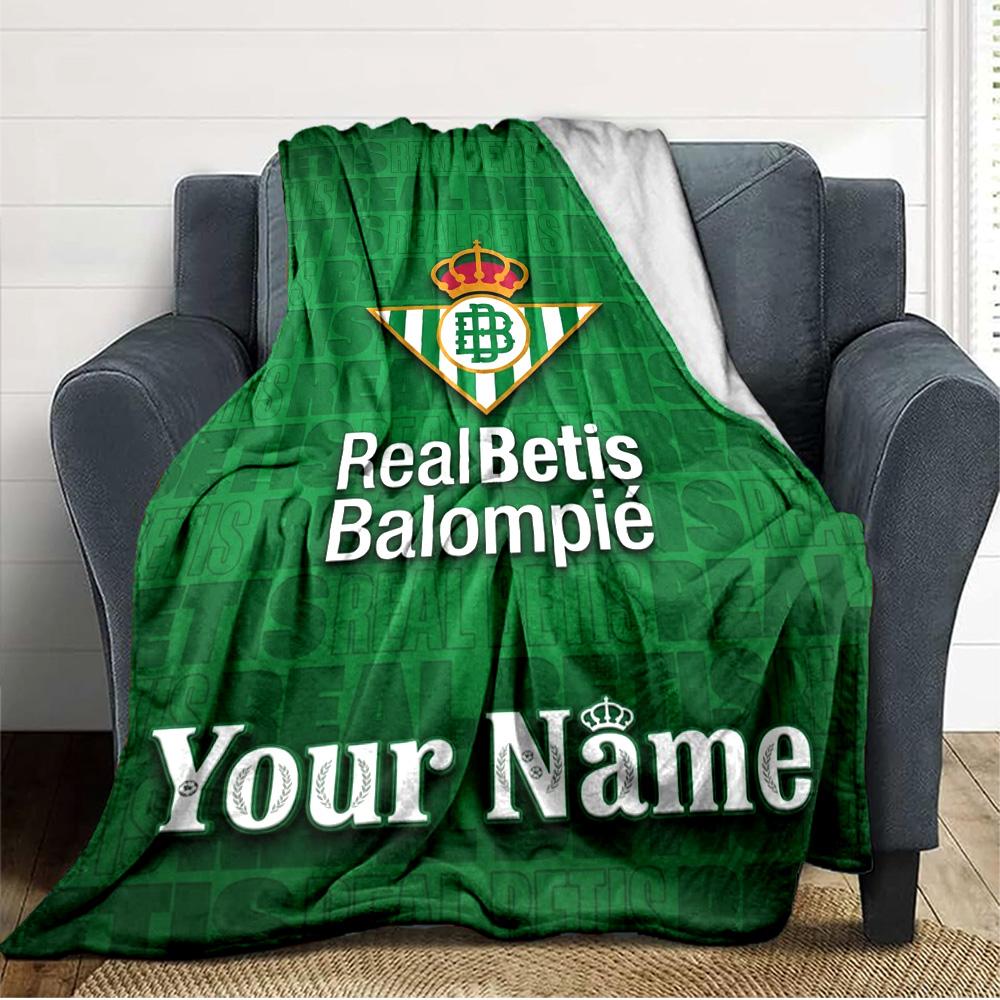 Name Custom Real Betis Stone Print Flannel Blanket High Quality Warm Comfortable Cover for All Seasons Perfect for Gifts Home Decor