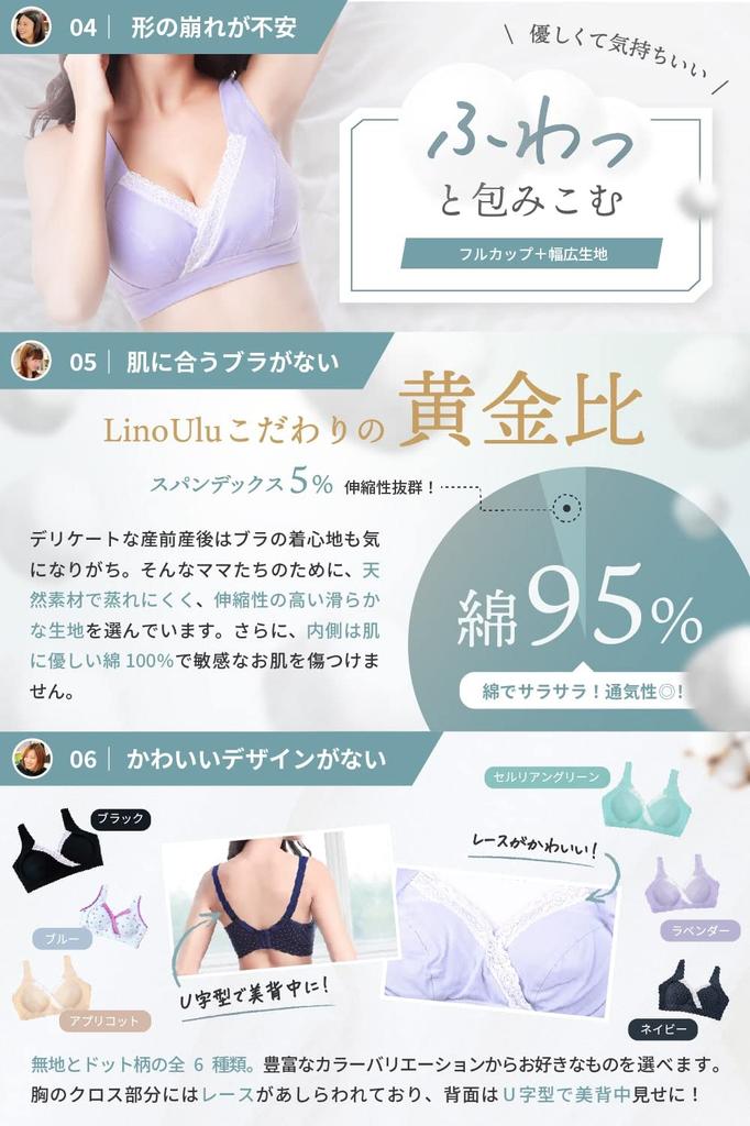 Maternity Nursing Large Adjustable Size [Lino Ulu] Bra, Non-Wired, Bra, Anti-Sagging, Size, (L, Black)