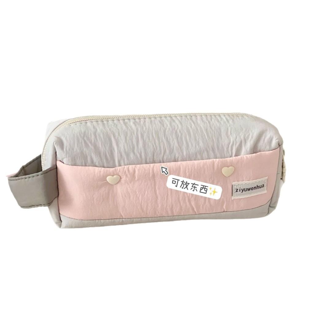 Nylon Girl Student Pencil Case With 3d Strawberry Mousse Design For School Storage
