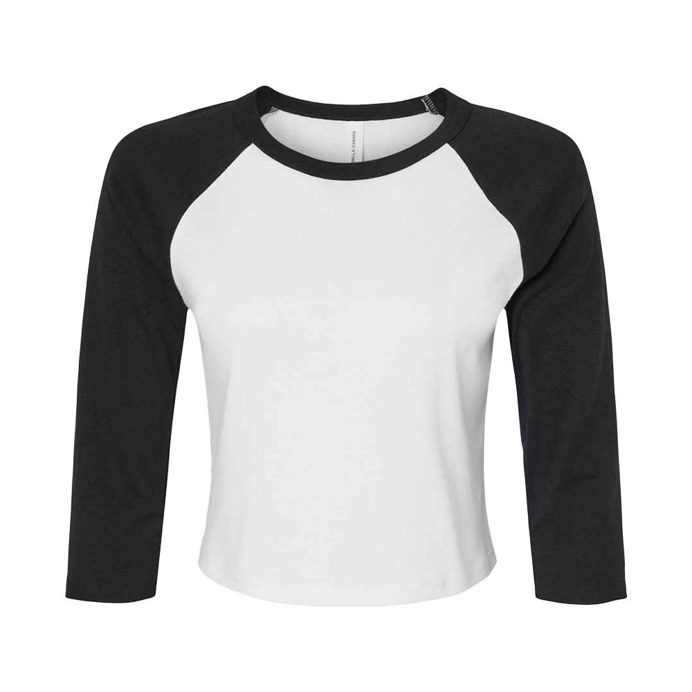 Bella + Canvas Dame/Damer Raglan 3/4 Erme Kort T-skjorte