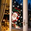 Festive Home Window Decor Christmas Static Clings, Santa Snowman PVC Stickers, Waterproof Glass Stickers Decals for Shop Holiday Decorations Snowflake