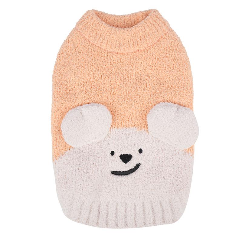 Dog Autumn and Winter Warm Pullover Sweater Teddy Bigbear Small Dog Half-edge Velvet Base Pet Clothes