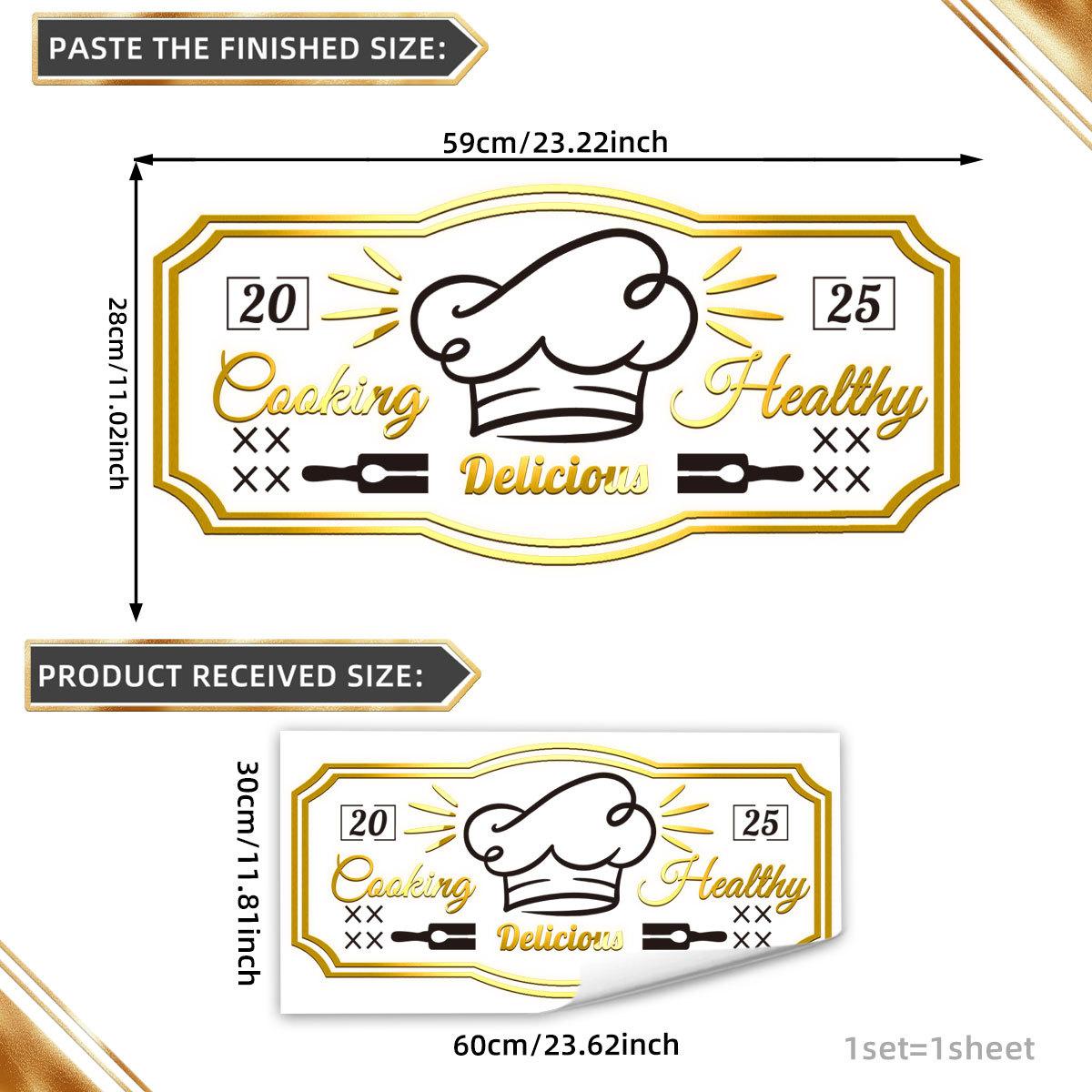 

Tj18017 Hand-Painted Chef Hat English Bronzing Wall Sticker Decoration Children S Room Bedroom Background Self-Adhesive Wall Sticker