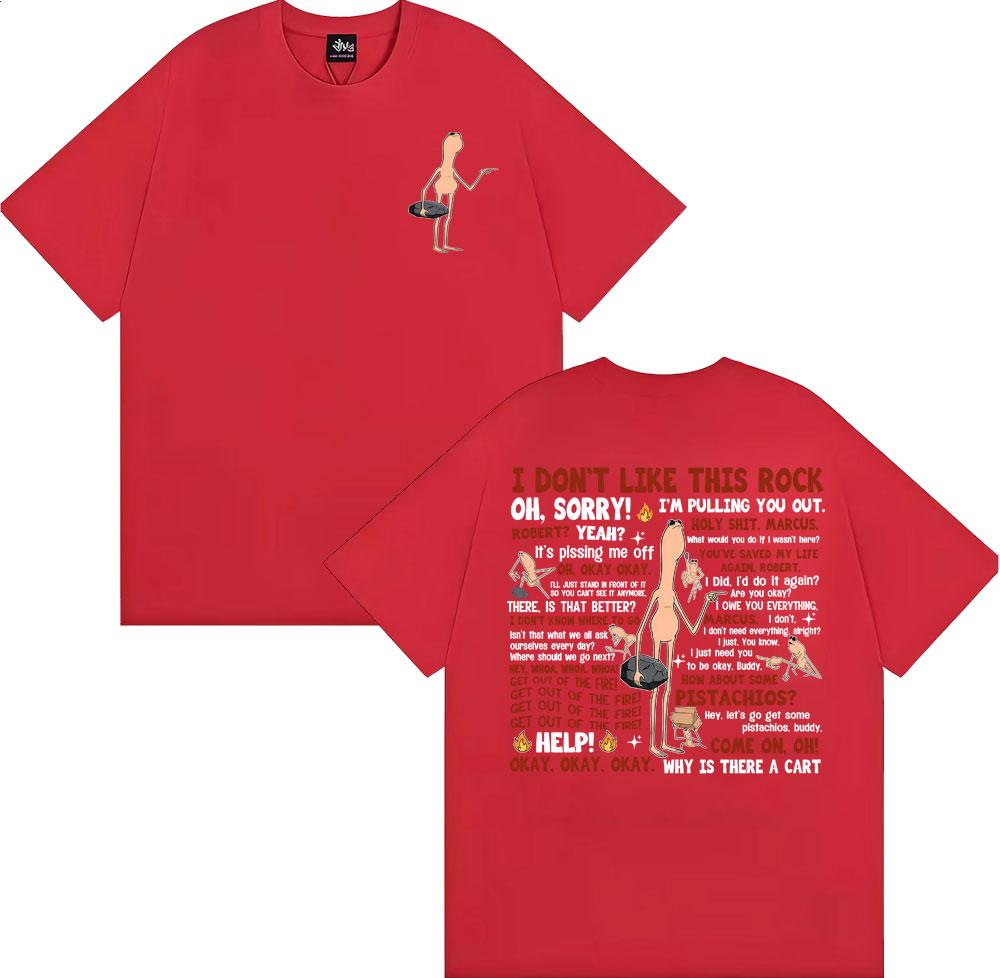 I Dont Like This Rock Funny T Shirts Marcus The Worm Meme T Shirt Men Casual ONeck Cotton Short Sleeve Oversized Tshirts