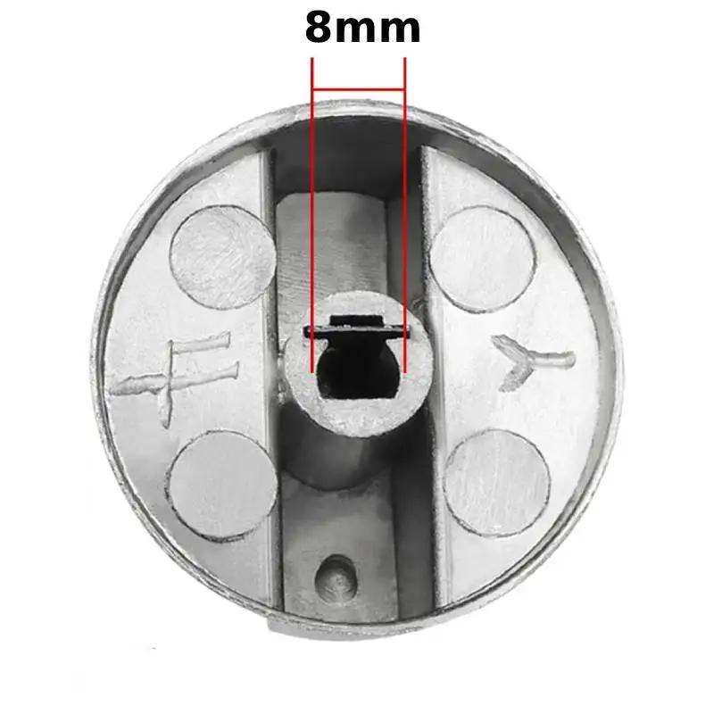 2pcs 6/8mm Stove Control Knobs Gas Hob Knob Metal Range Burner Switch Button Zinc Alloy Knobs Replacement for Cooktop Stove Oven