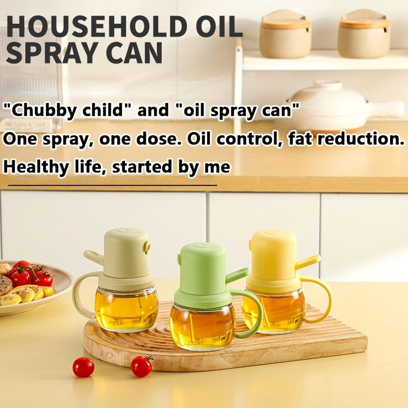 Cute Chubby Design Glass Oil Spray Bottle , Leak Proof, Food Grade, Perfect for Kitchen , Outdoor BBQ, Camping, Picnics , Ideal for Seasoning, Vinegar