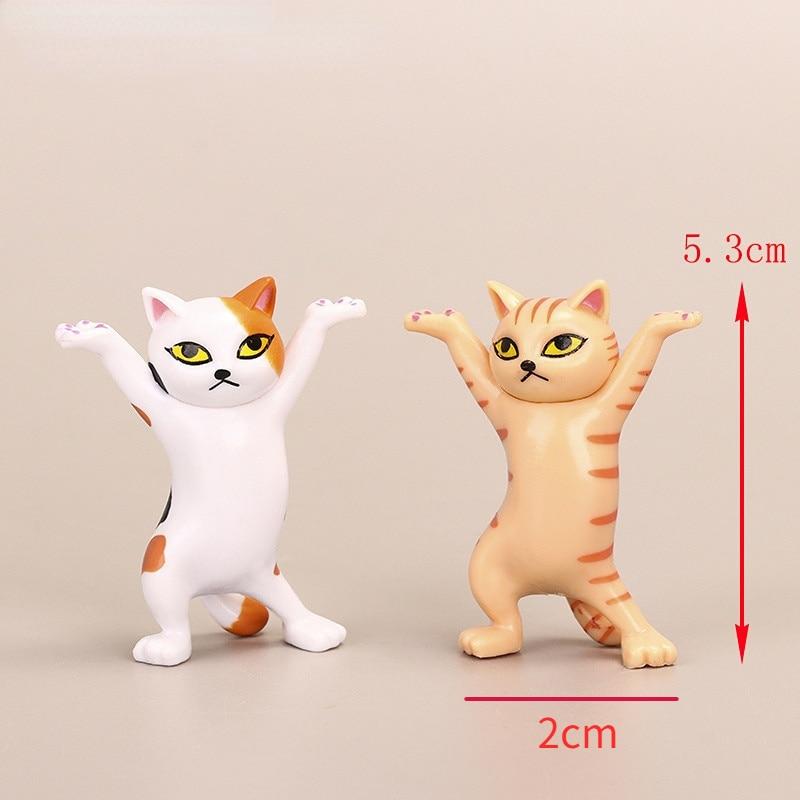 Cute Cats Pen Holder Funny Cat Doll Ornaments Plastic Crafts Earphone Support Room Office Desk Home Decoration Accessories