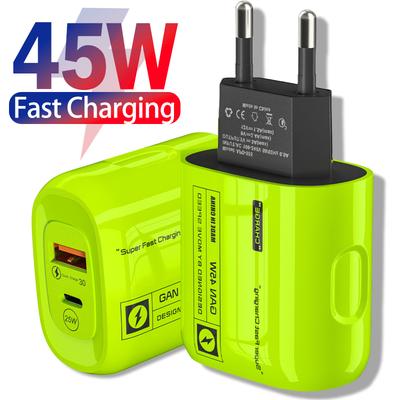 45W USB C GaN Nabíječka Rychlé Nabíjení Nástěnný Adaptér USB PD 25W QC3.0 Cestovní EU/US Zástrčka Nabíječky Pro iPhone 15 Xiaomi Samsung