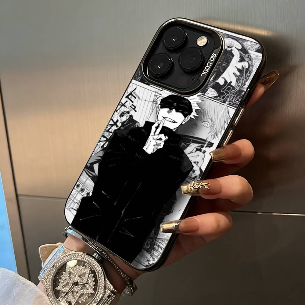Popular-Anime--Jujutsu -Kaisen Phone Case For iPhone 17,16,15,14,13,12,11 Plus Pro Max Colored Silver Phone Case