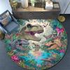 Dinosaur Round Area Rug,Carpet Rug for Living Room Bedroom Sofa Playroom Decor,Non-slip Floor Mat