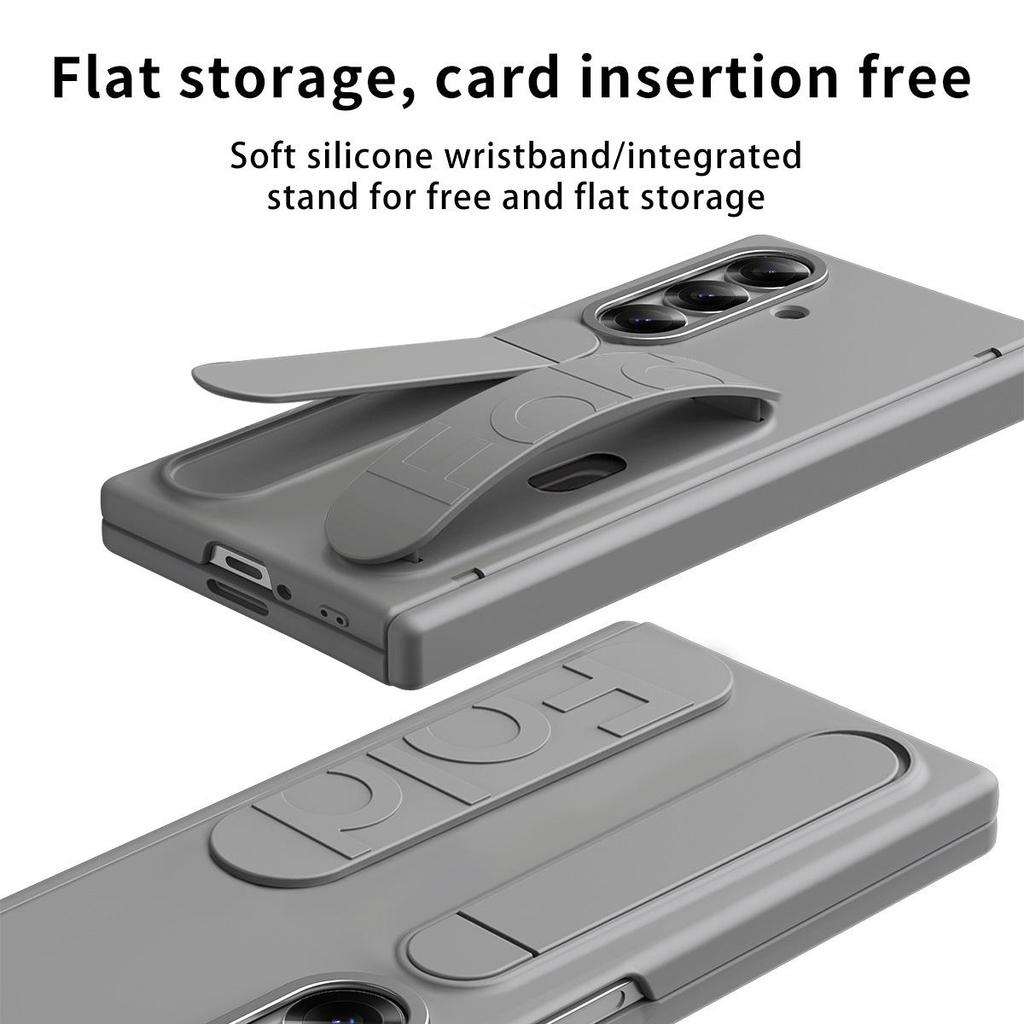 Etui do Samsung Z Fold7/6 ze stojakiem i paskiem na nadgarstek - Kompatybilne z Fold5/4