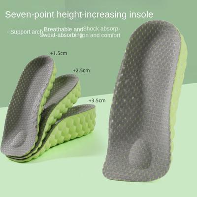 Massage Height Increasing Insole for Men Women Invisible Half Cushion for Arch Support and Breathability 1.5-3.5cm Internal Height Increasing Insole