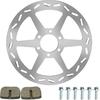 YOXUFA 180mm Mini Bike Disc Brake Rotor with Pads Replacement for Baja Doodle Bug DB30 CT100U CC100X 97cc 98cc 100cc Engine Motovox MBX10 MBX11 Mega