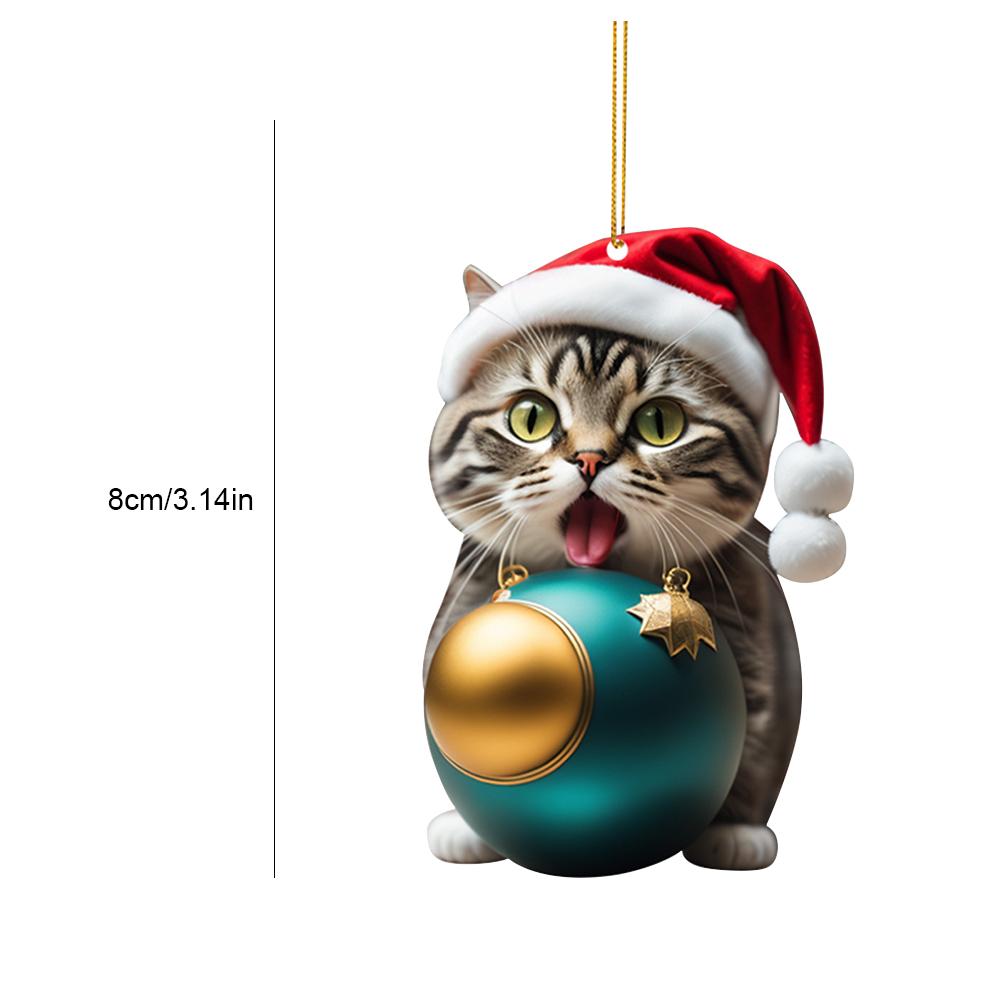 2025 Christmas Ornaments Elk Pendant Hanging Decoration Gift Cute Dog Cat Hanging Tree Cartoon Product Pendant Party Supplies