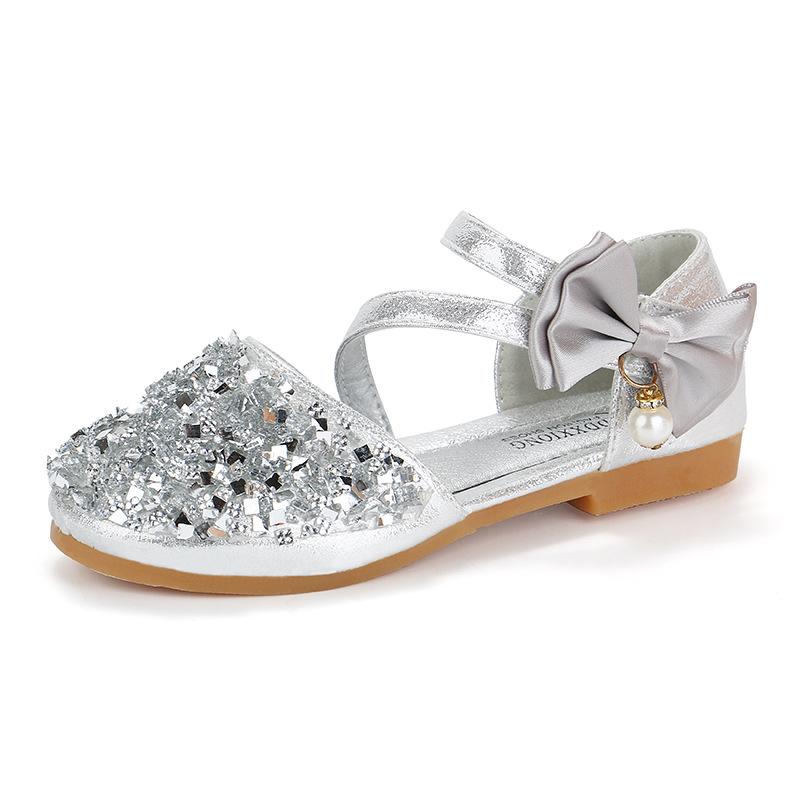 New Girl Shoes Summer Versatile Shiny Princess Shoes Exquisite Sweet Versatile Sandals Anti Slip Retro Simple Classic Kid Shoe