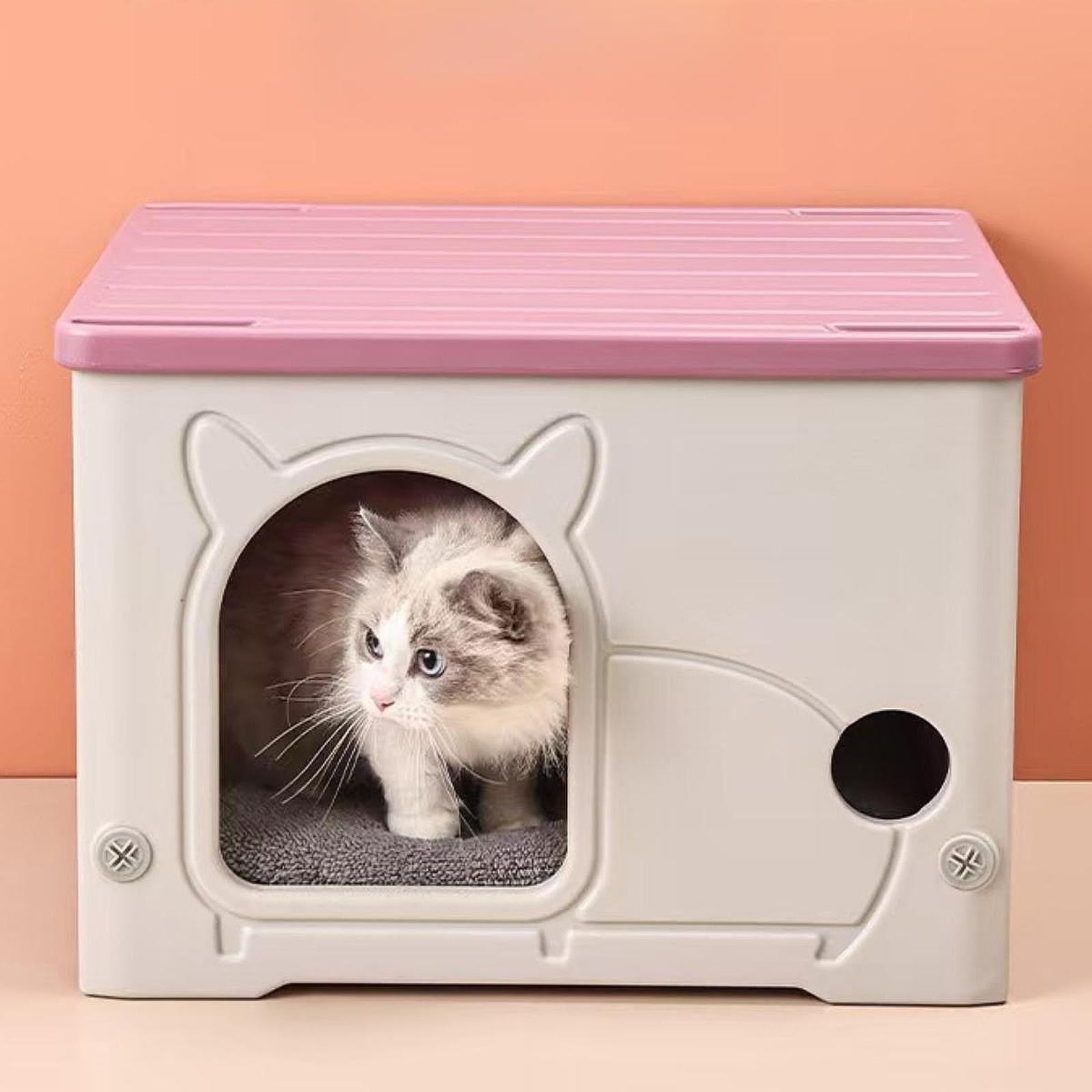 

Stray Cats Cat House Weatherproof Outdoor Kitty Cave Bed for Hamster Puppy розы красного