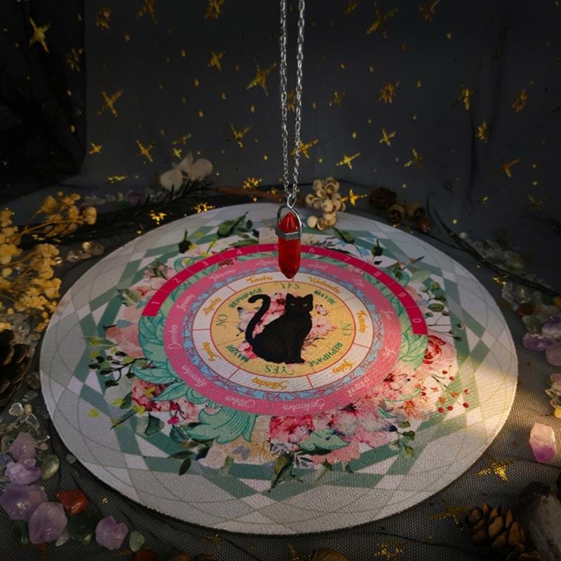 Dowsing Divinations Mat Mouse Pad Cats Pattern Rubber Tablecloth Desk Decoration Tarots Card Pad  for Party Board Game