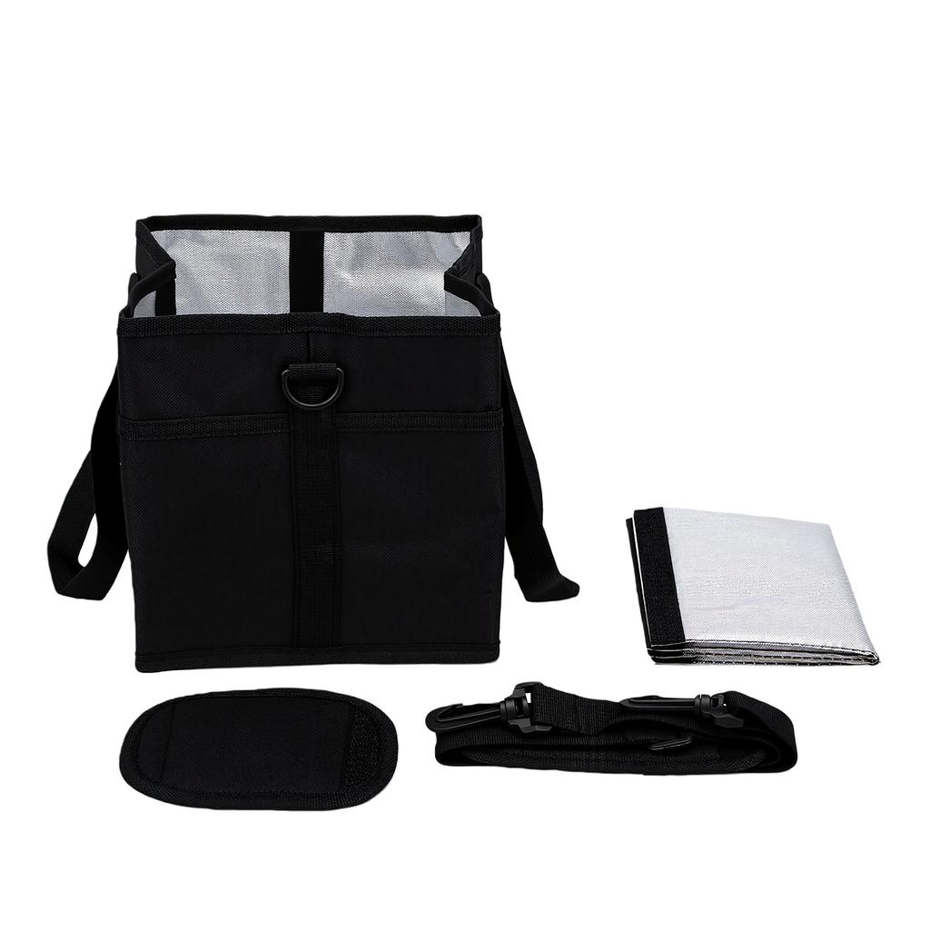 Insulated Drink Carrier Bag with Handle Reusable 4 Compartment Drink Holder Bag for Travel Camping Picnic Black