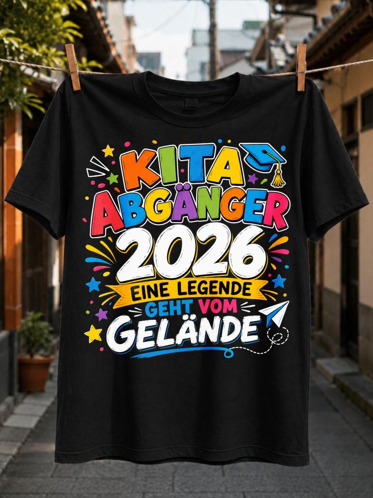Abgaenger 2026 Legend Tee School Graduation Words Mortarboard Stars And Paper Airplane Shapes Unisex All TShirt