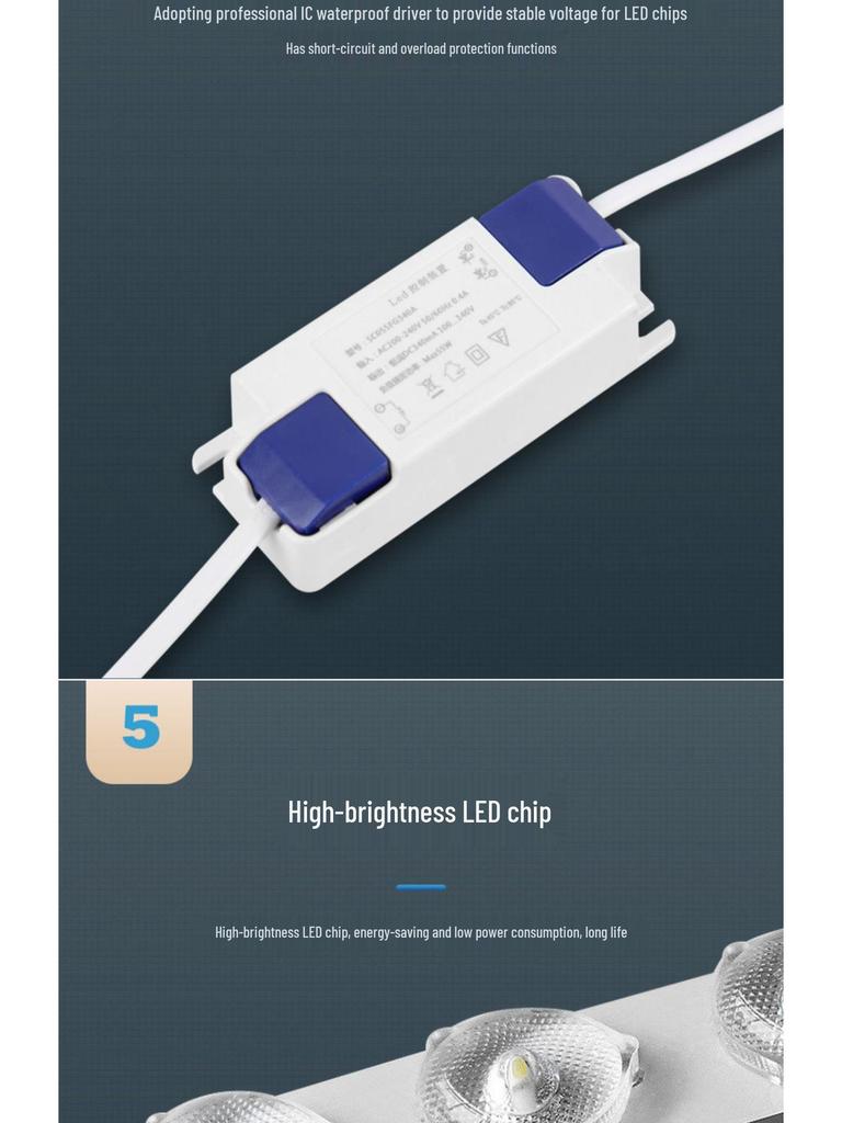 Square 600x600 Integrated LED Ceiling Light with Aluminum Buckle for Kitchen and Bathroom