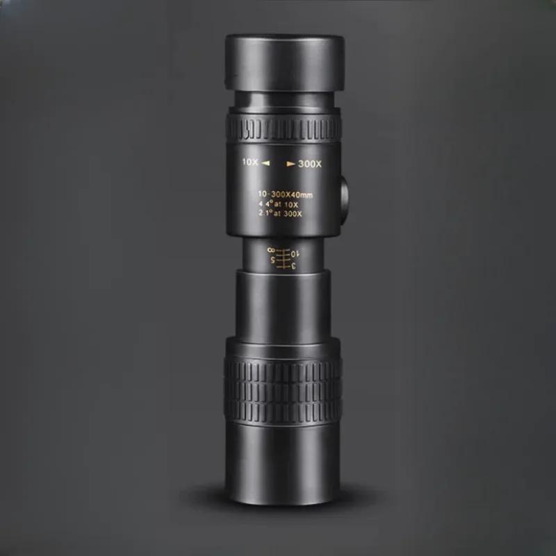 Powerful 10-300x40 HD Monocular Telescope Long Range Zoom With Tripod Phone Clip For Outdoor Hunting Camping Tourism