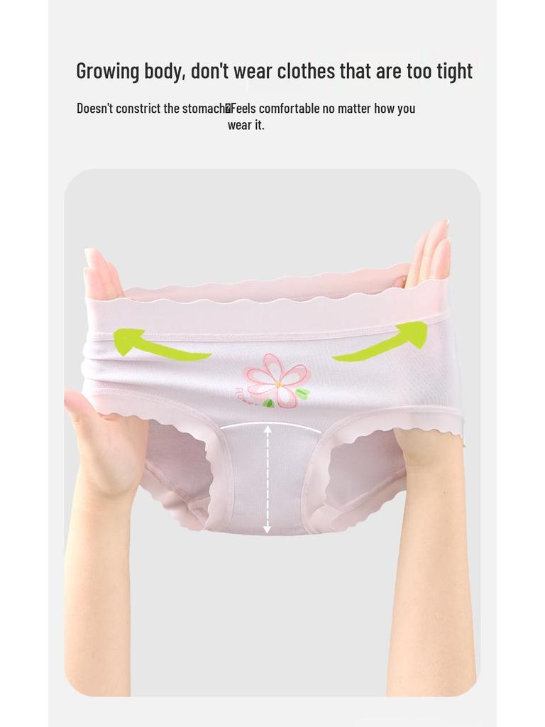 Girls' Pure Cotton Antibacterial Triangle Briefs - No Pinch Comfort for Babies & Older Children (Autumn/Winter)