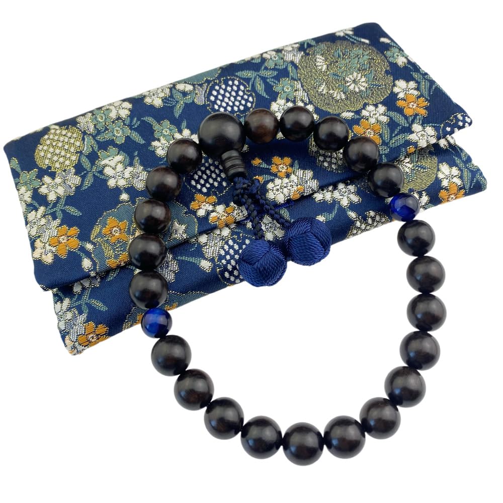 LOTUS Myo Lotus Myorenka Buddhist Prayer Beads for 22 Nitenno Stone Natural Brahma Informal Prayer Memorial Buddhist Memorial Gift Stone Blue Eye