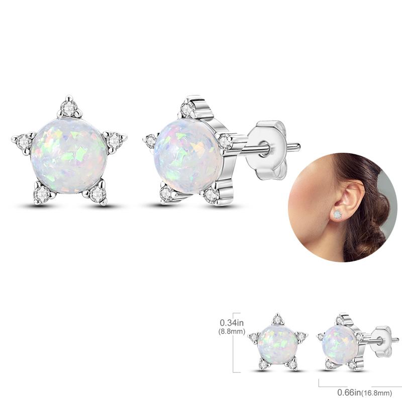 Ladies Sweet 925 Silver Ocean Star Flower Butterfly Design Trendy Earrings Birthday Commemoration Day Fine Sweetheart Jewelry