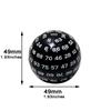 Multi Sided Dice 100 Sided Numbers Acrylic D100 49mm Black with Case for Fun Kids Party Entertainment