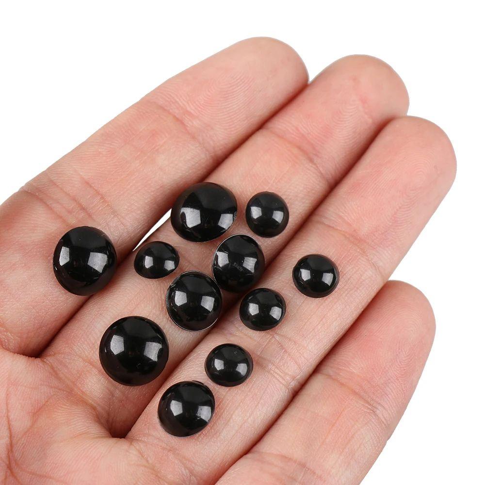 500Pcs Doll Making Eyes Reusable Resin Button Eyes Black Multiple Sizes DIY Craft Stuffed Animal Toy Bear Eye for Plush Toy Doll